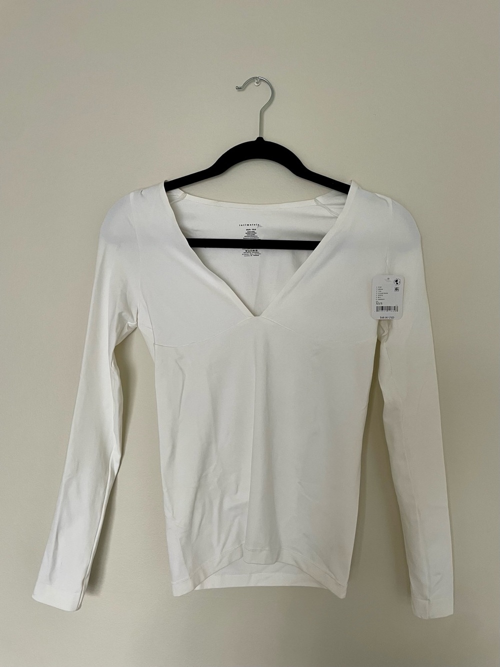 Free People Intimately White Long Sleeve Top